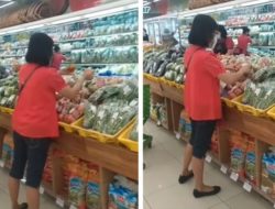Tak Habis Pikir! Emak-emak Santai Bongkar Kemasan Tomat di Supermarket, Diduga Demi Cari yang Masih Bagus